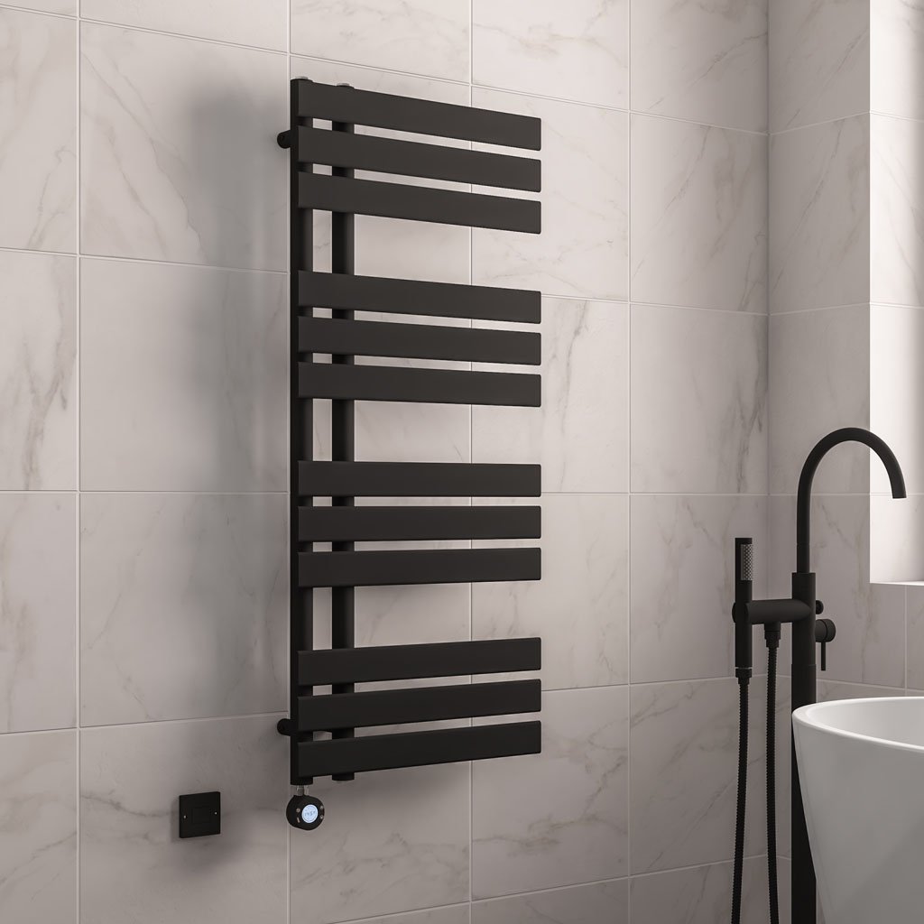Eastbrook Brockworth elektrische handdoekradiator 50x120cm 700W zwart mat