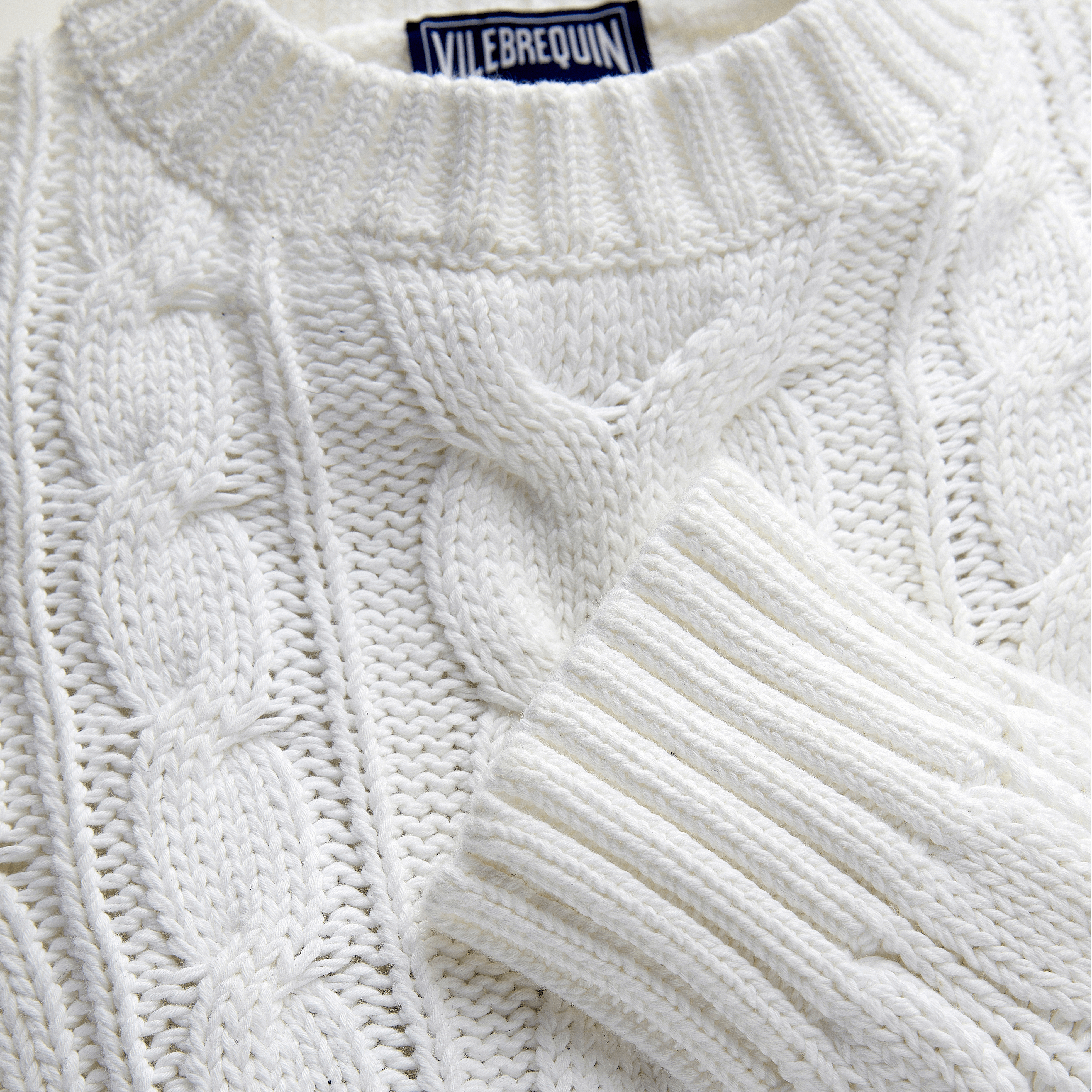 Pull en coton torsadé uni homme