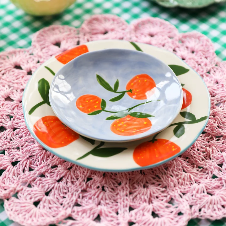 &klevering - Orange Teller, Ø 16 cm, mehrfarbig (4er-Set)