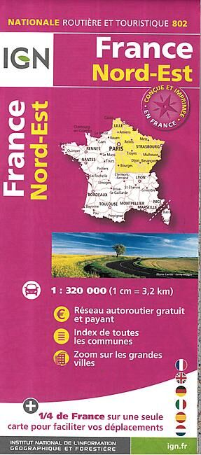 IGN - 802 FRANCE NORD EST ECHELLE 1 320 000