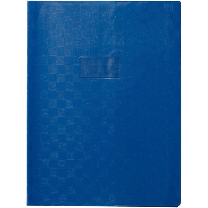 Protège-cahiers grain madras avec rabats marque-pages PVC 22/100ème 24x32 cm