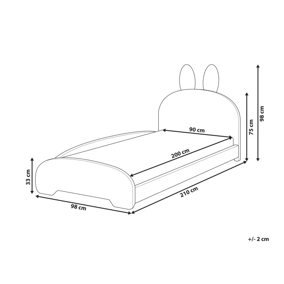 PERROS - Kinderbed - Beige - 90 x 200 cm - Bouclé