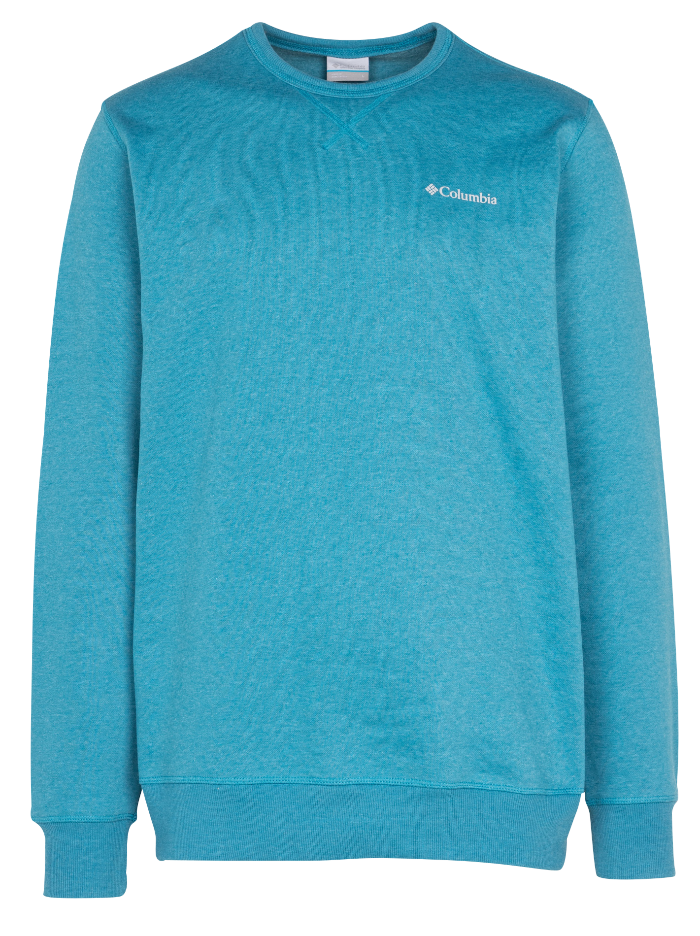 M Columbia(TM) Logo Fleece Crew - Sweat col rond sérigraphié Columbia en coton mélangé| Bleu