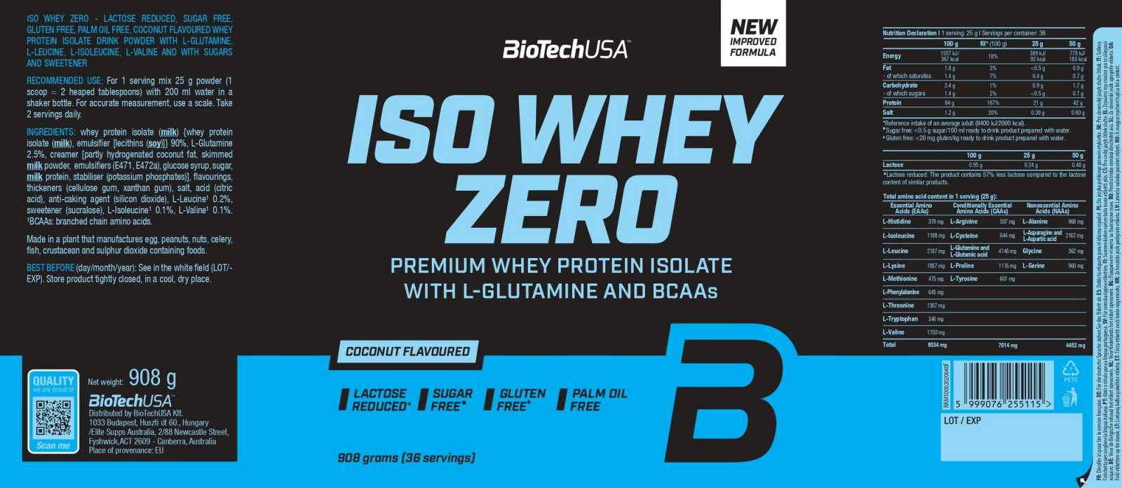 Biotech USA Iso Whey Zero 500g
