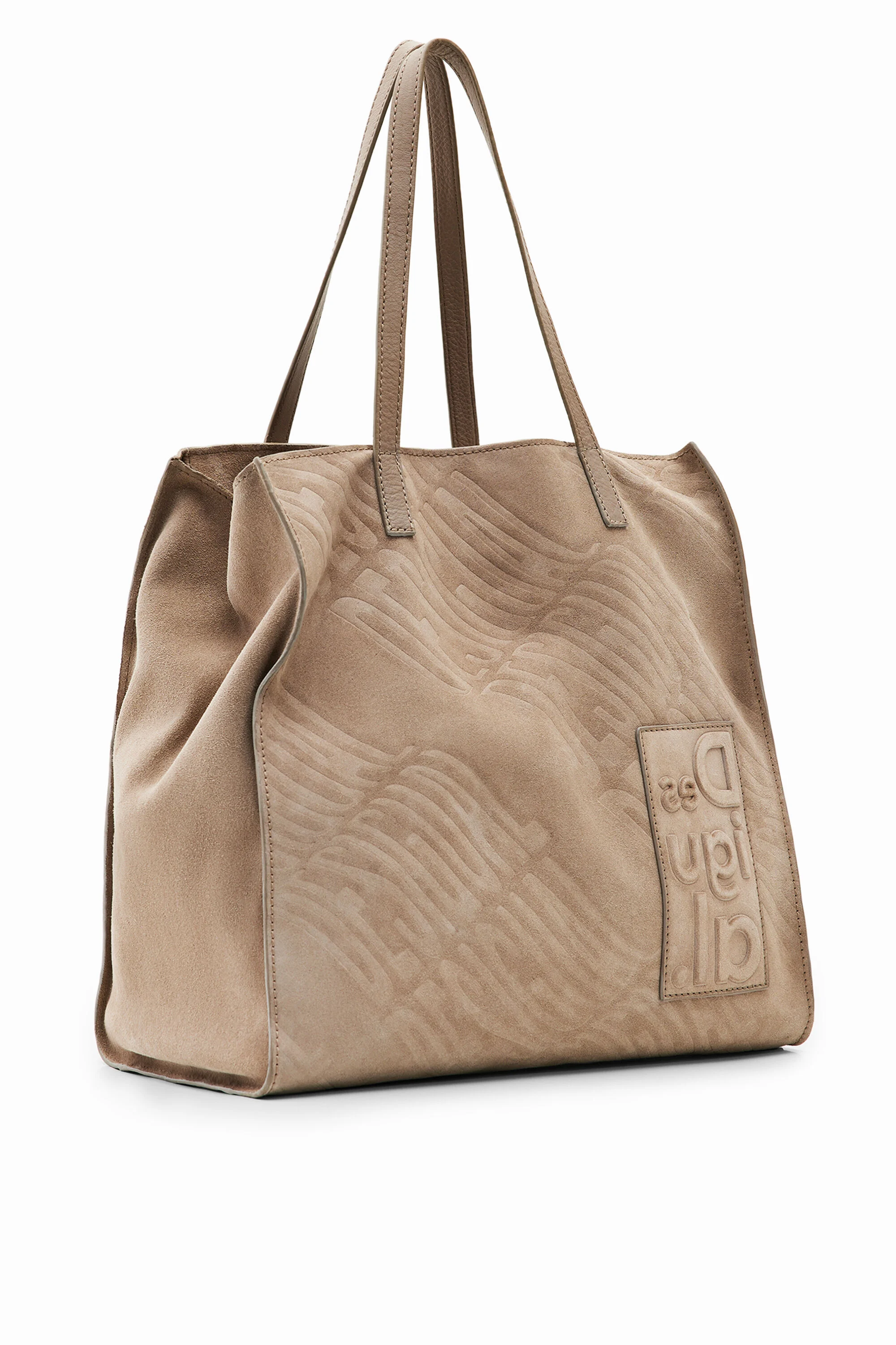 Bolsa grande de couro com logotipo