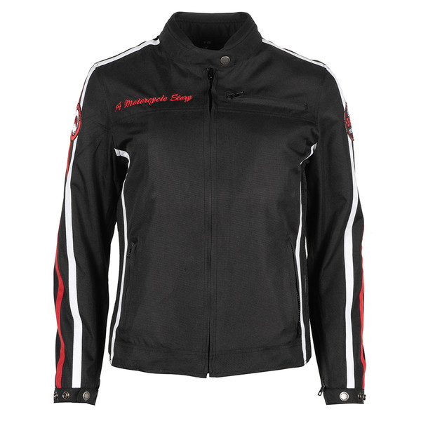 Helstons - Blouson femme Queen Tissu Technique Noir / Blanc / Rouge