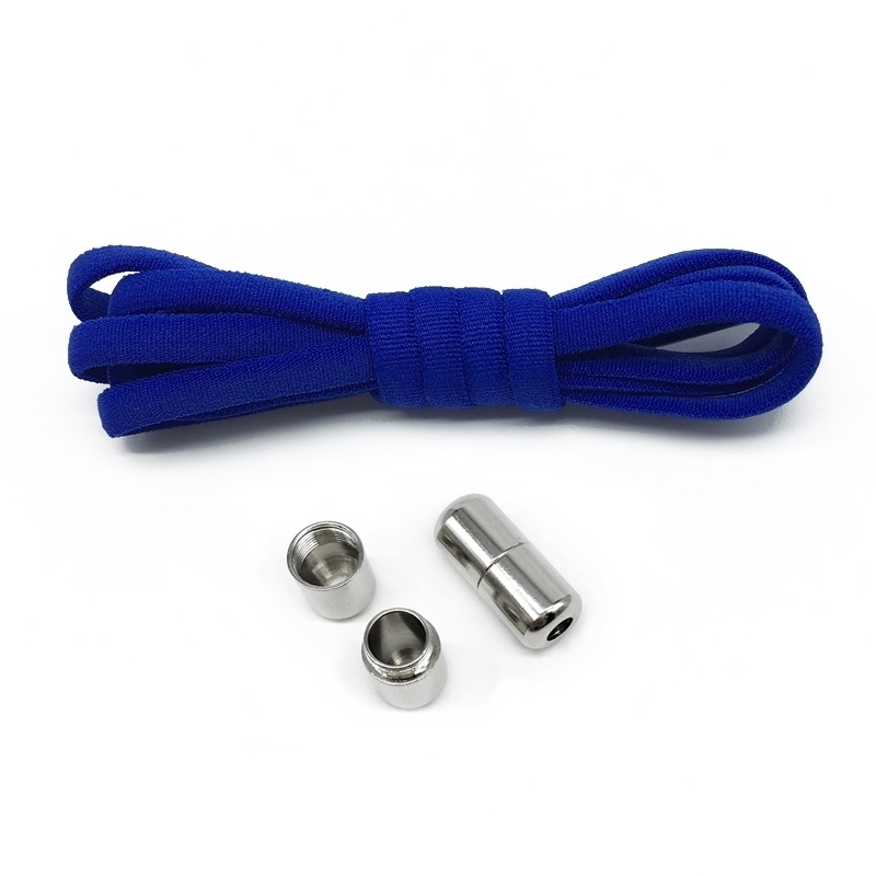 (1 Paar) 110cm Elastische Schnürsenkel ohne Binden Halbkreis Schuhbändel   Verschluss - Blau
