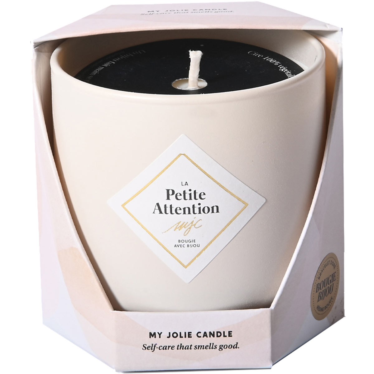 Bougie parfumée - Petite attention - Collier acier inoxydable doré & noir - 200 g