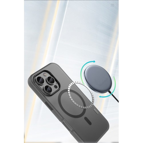 iPhone 16 Pro MagSafe Hybrid Hülle TPU Bumper Slim Design Matt - Schwarz