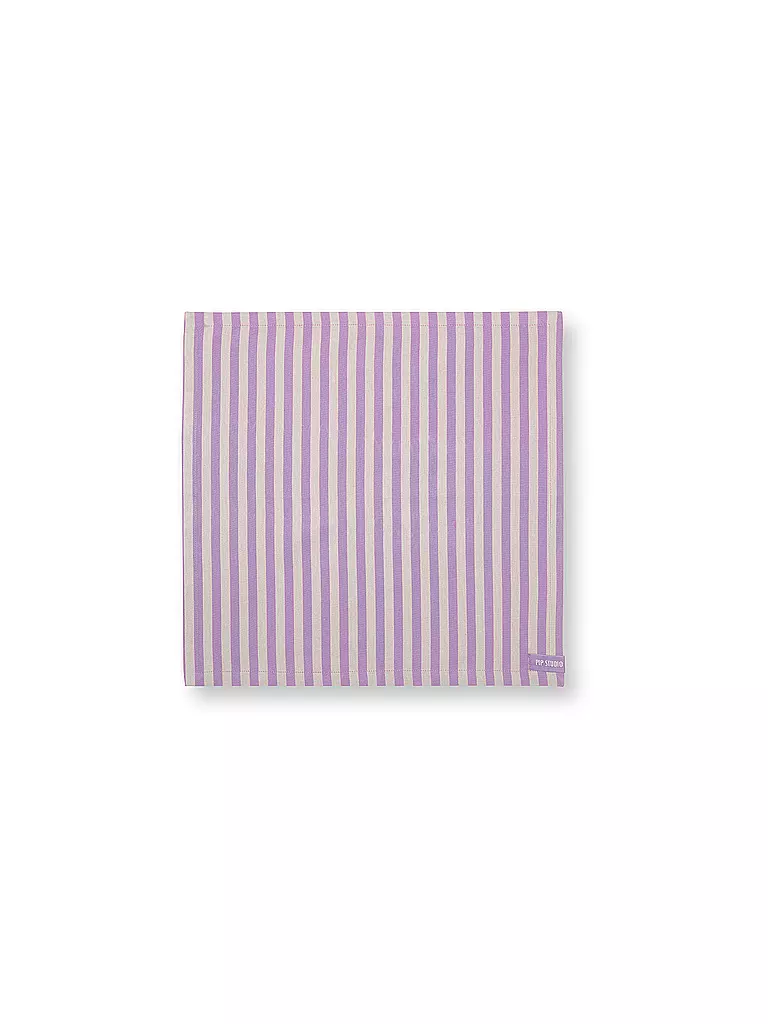 PIP STUDIO Serviette 4er Set LILY & LOTUS 40x40cm Stripes Lilac lila