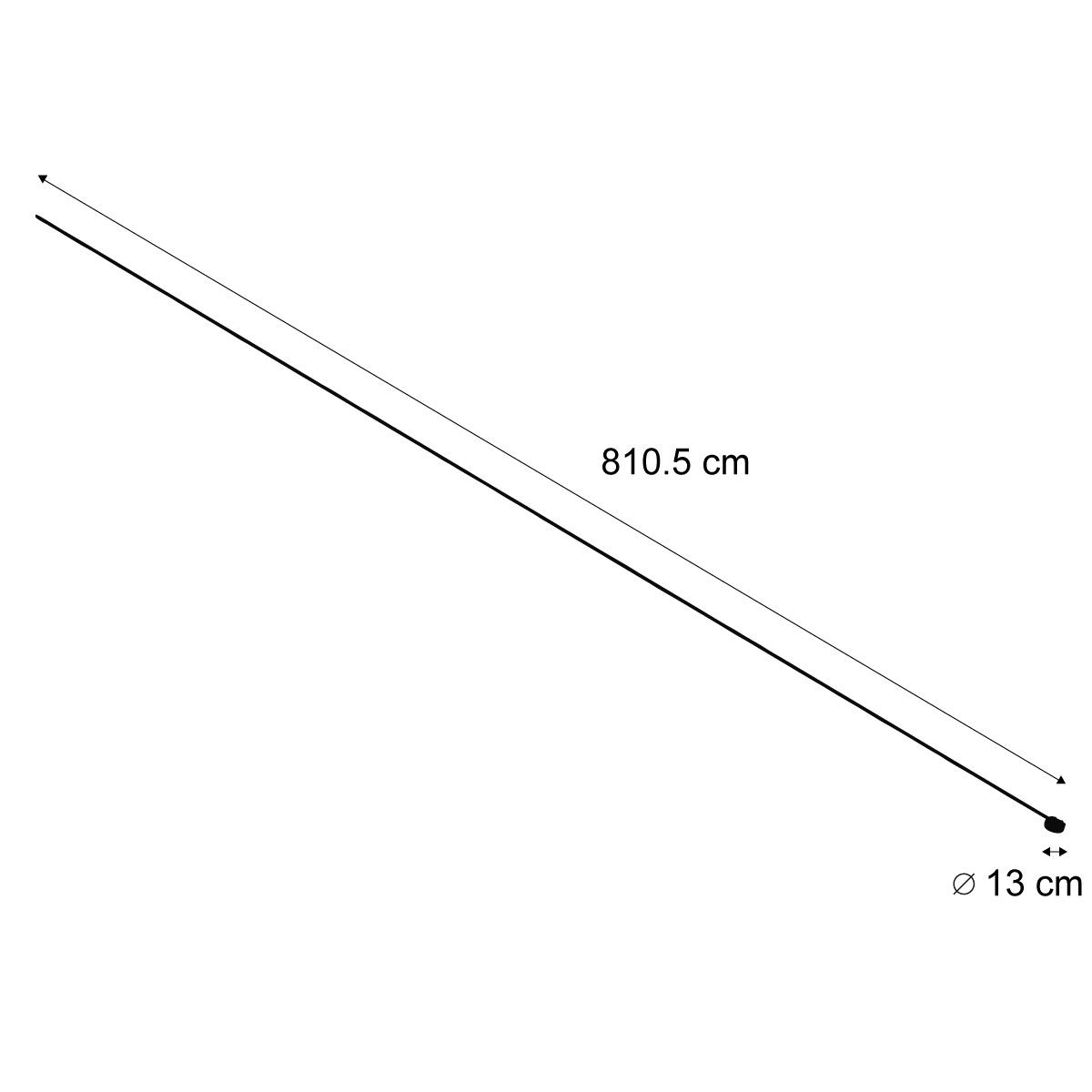 Modern railsysteem zwart 1-fase 800 cm met ronde voeding - Magnetic