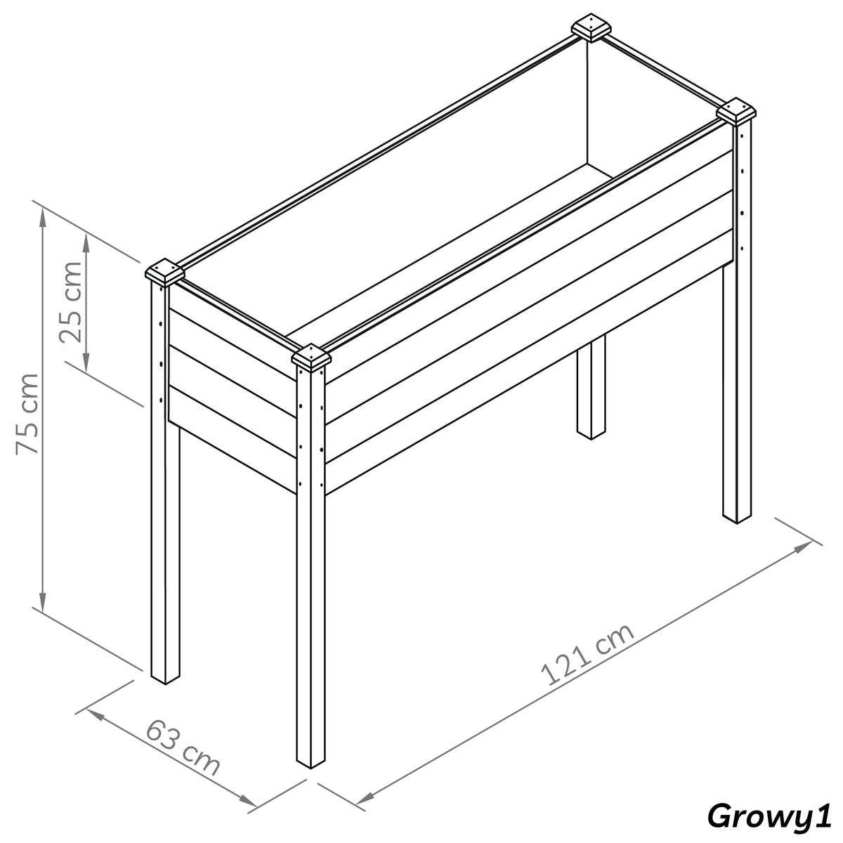 needs&wants® Grote houten verhoogde bak voor tuin, balkon en terras; XL rechthoekige smalle plantenbakset met fleecevoering; kruidentuinbak, decoratief, donkerbruin