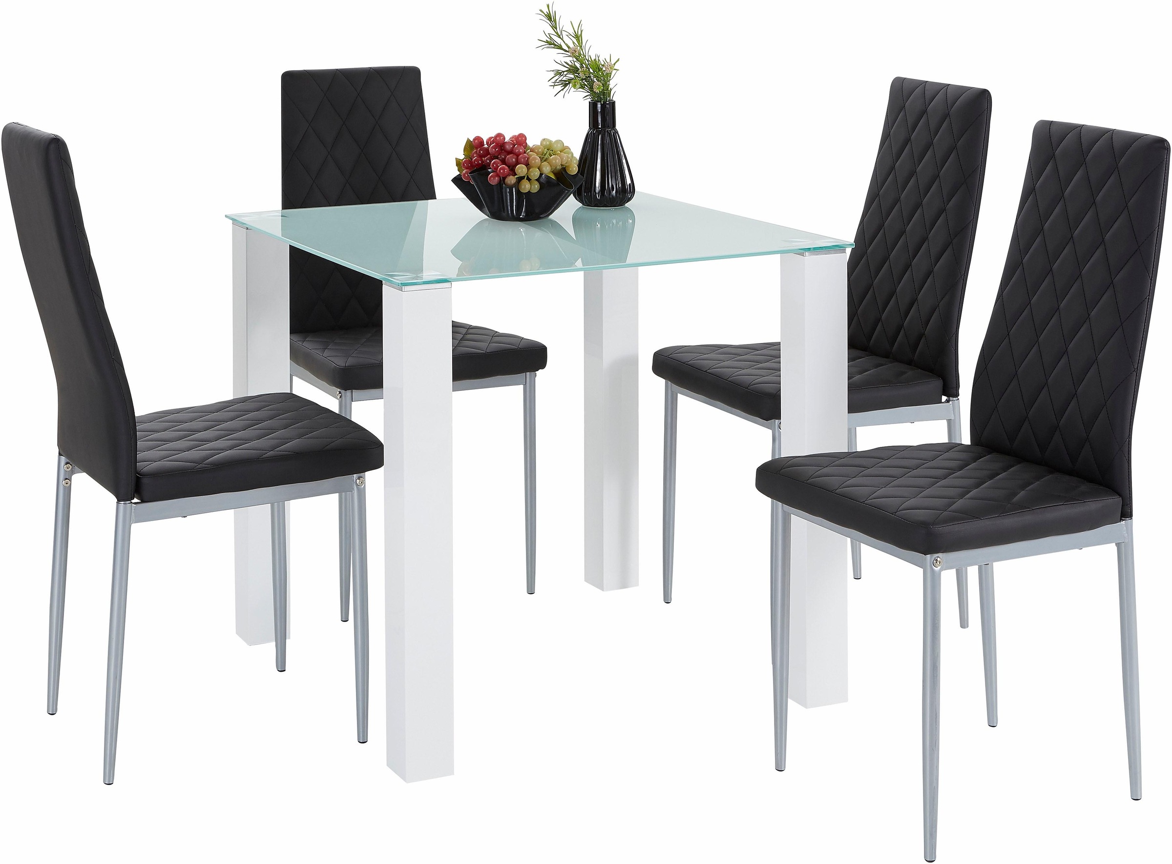 INOSIGN Essgruppe Set, 5 Stk. tlg. mit Glastisch, Breite 80 cm