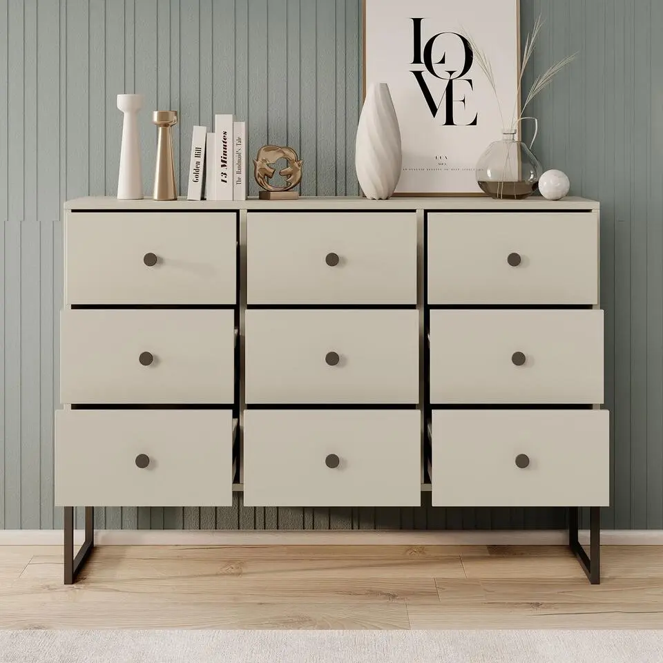 Meubella - Ladekast Lyndall - Beige - 115 cm