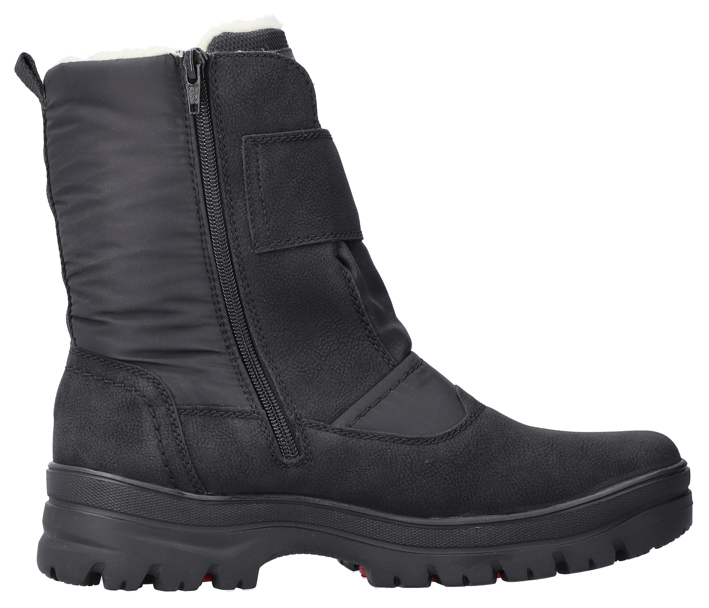 Rieker Winterstiefel  , Klettboots mit Lammwollfutter, Flip Grip-Laufsohle und TEX-Membran