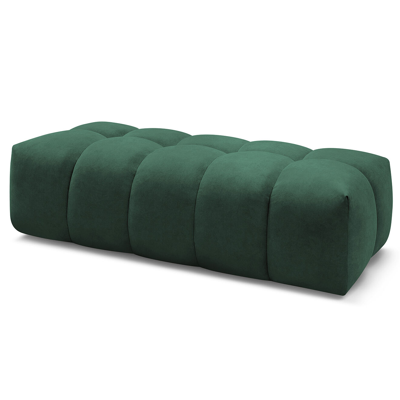 Bobochic Pouf en Velours Mont-Blanc vert - 180x66x48 cm