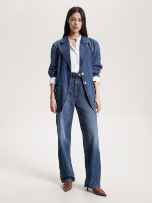 Blazer jeans folgado e oversized
