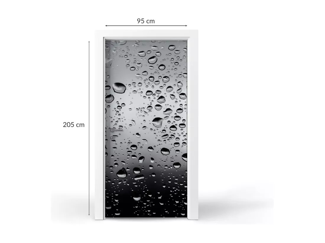Stickers décoratifs pour portes intérieures - Gouttes de Pluie 95x205 cm