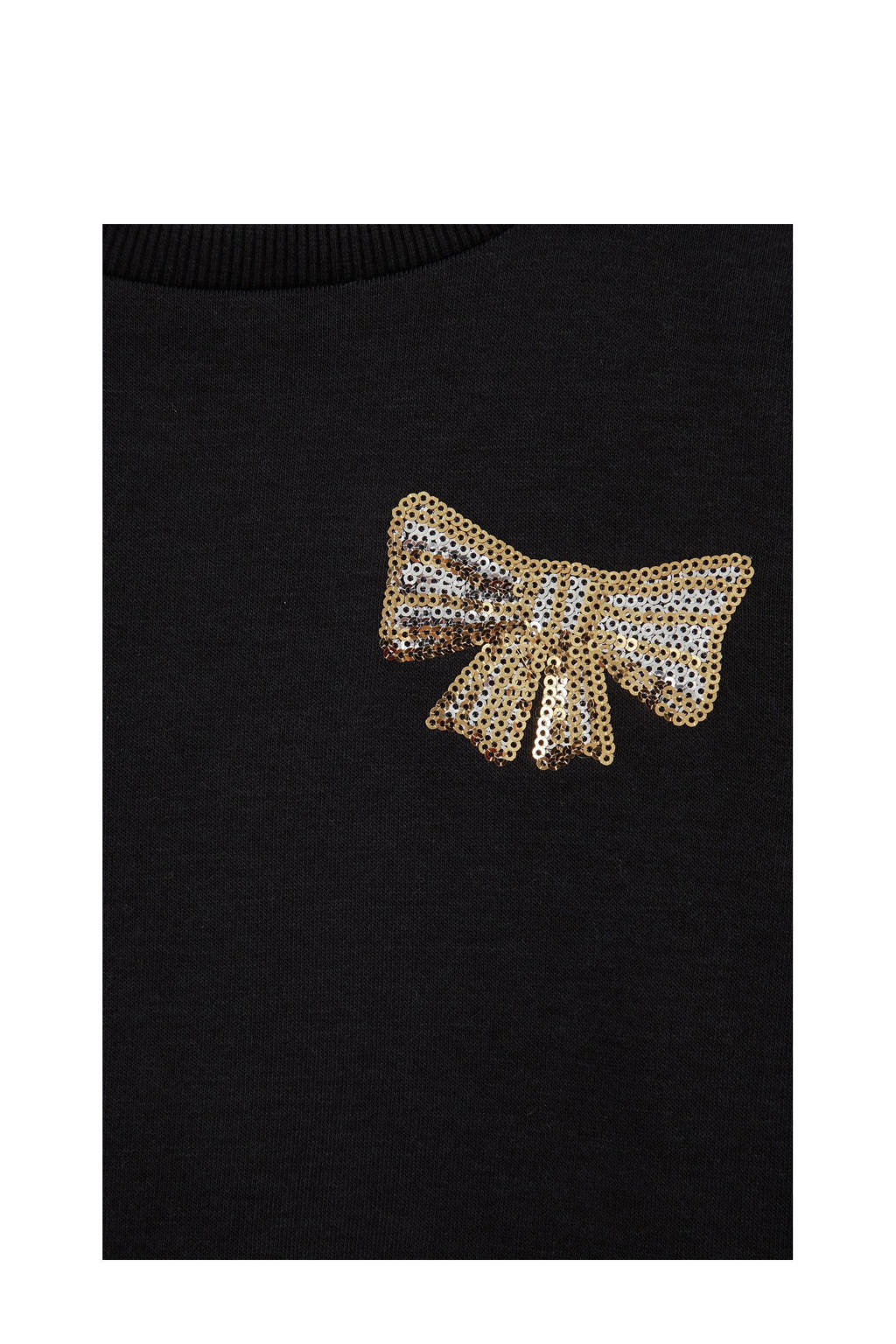 WE Fashion sweater zwart pailletten