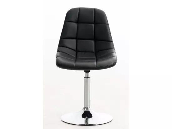 Chaise de bureau - Similicuir & Métal chromé - Noir - Emil