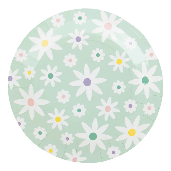 My Little Day Assiettes en carton Marguerites - Lot de 8