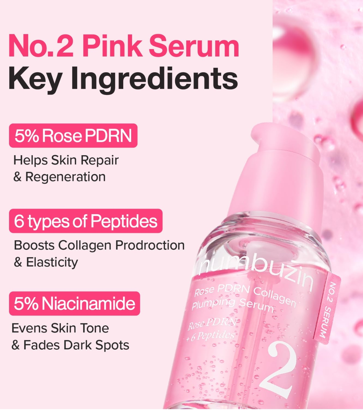 Numbuzin - Sérum Preenchedor No.2 Rose PDRN Collagen Plumping