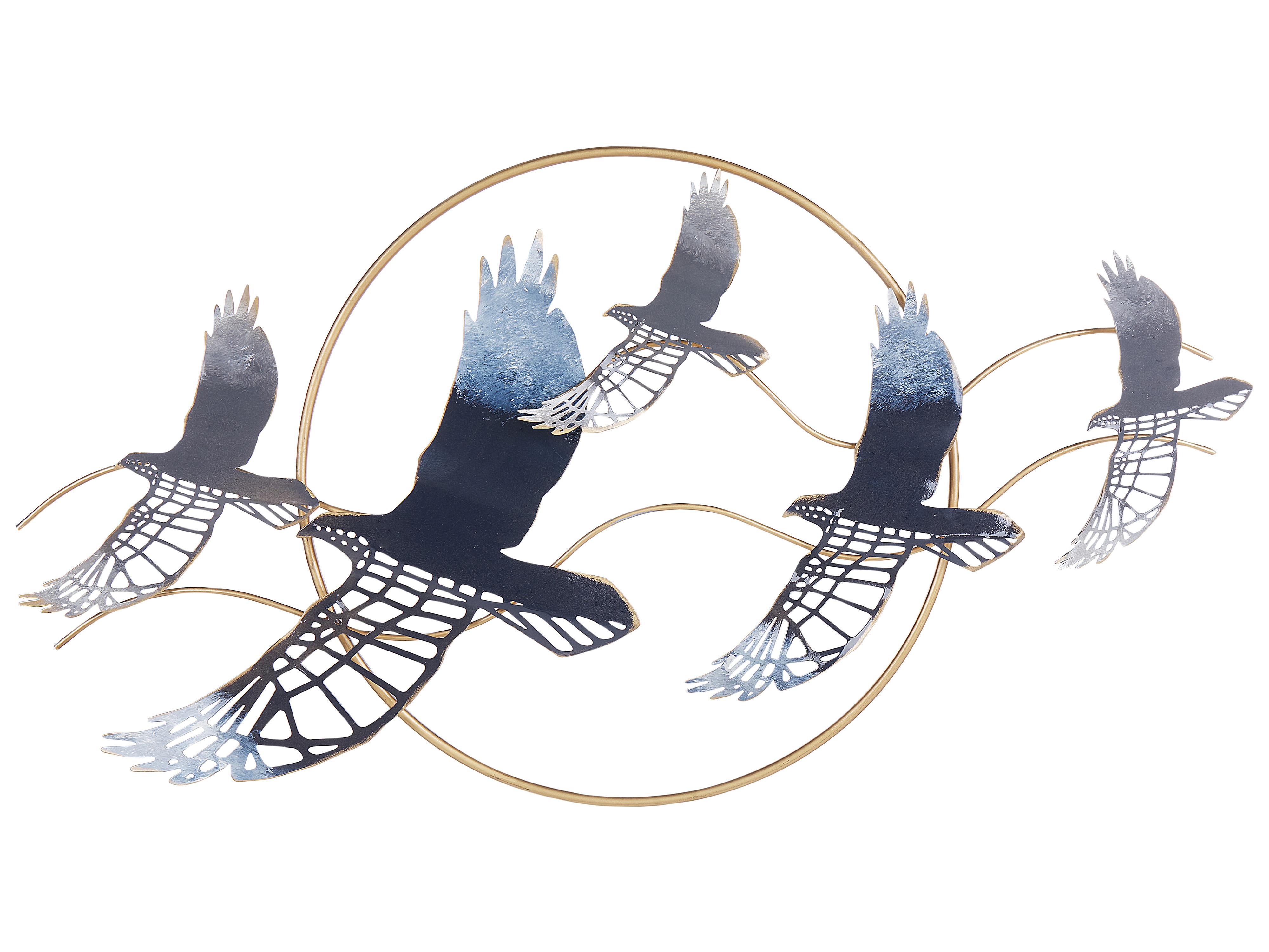 Wanddecoratie Vogel TELLURIUM Metaal 50 cm Goud