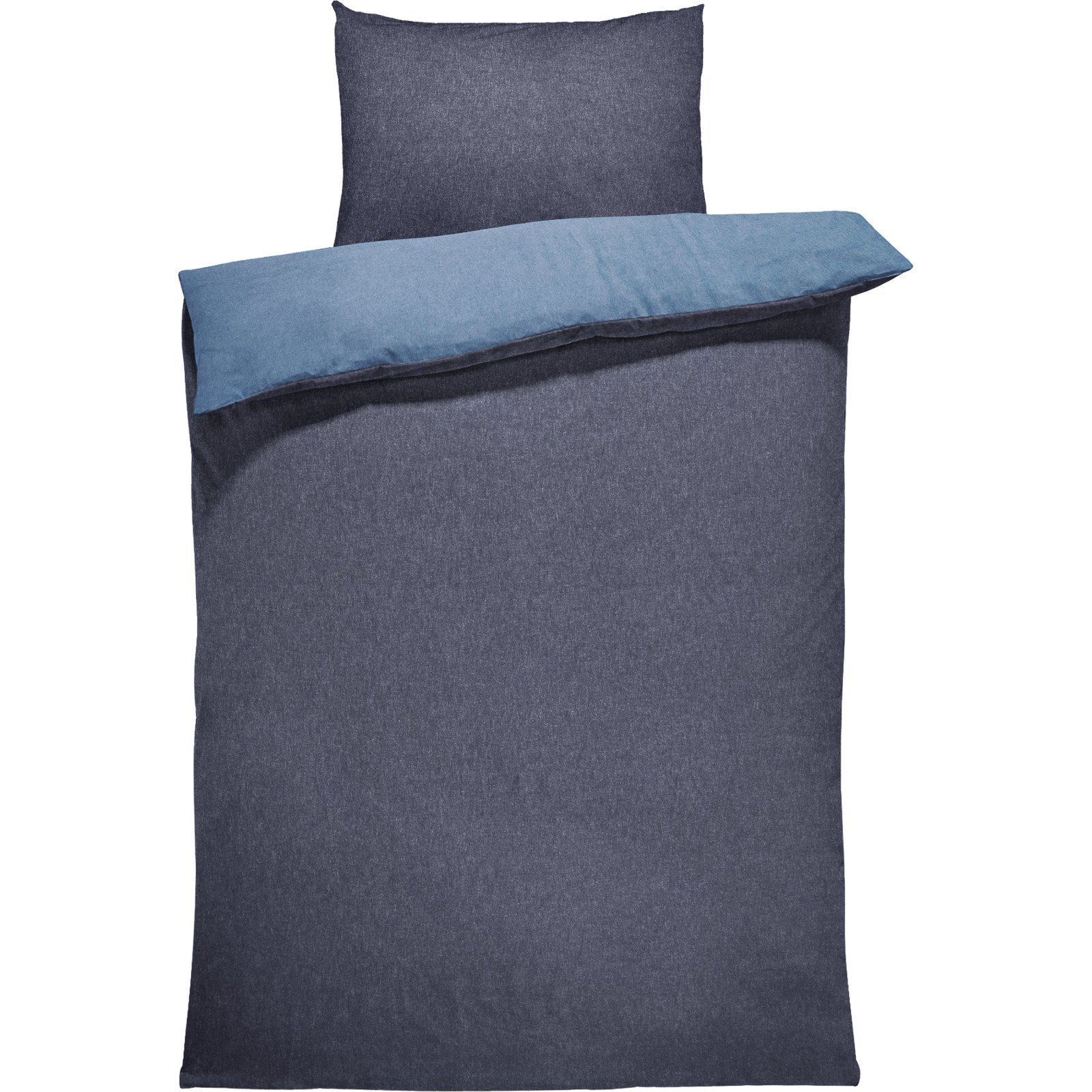 Bettwäsche Flanell 50x70 Kissenbezug, navy