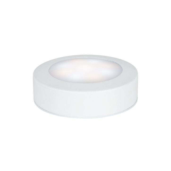 3 spots à pile Bly Bo LED intégrée variation de blancs IP20 80lm 1W Ø8xH.2,5cm blanc GoodHome