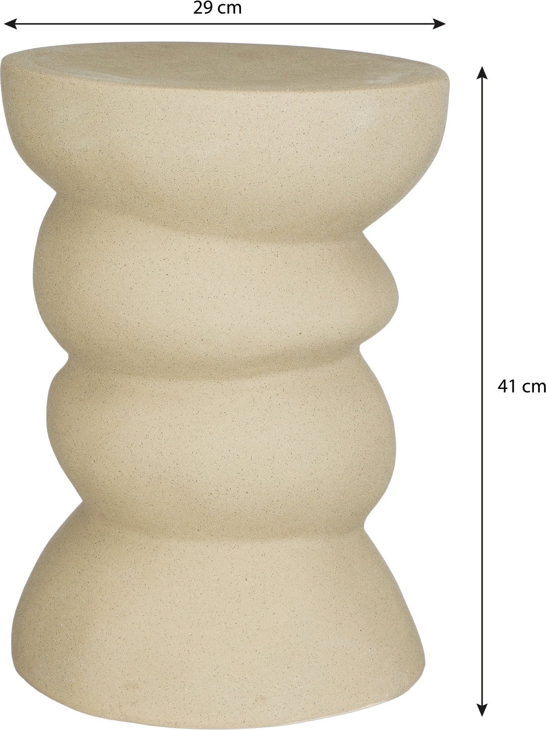Mica Decorations bijzettafel beige D 29 H 40,5 cm