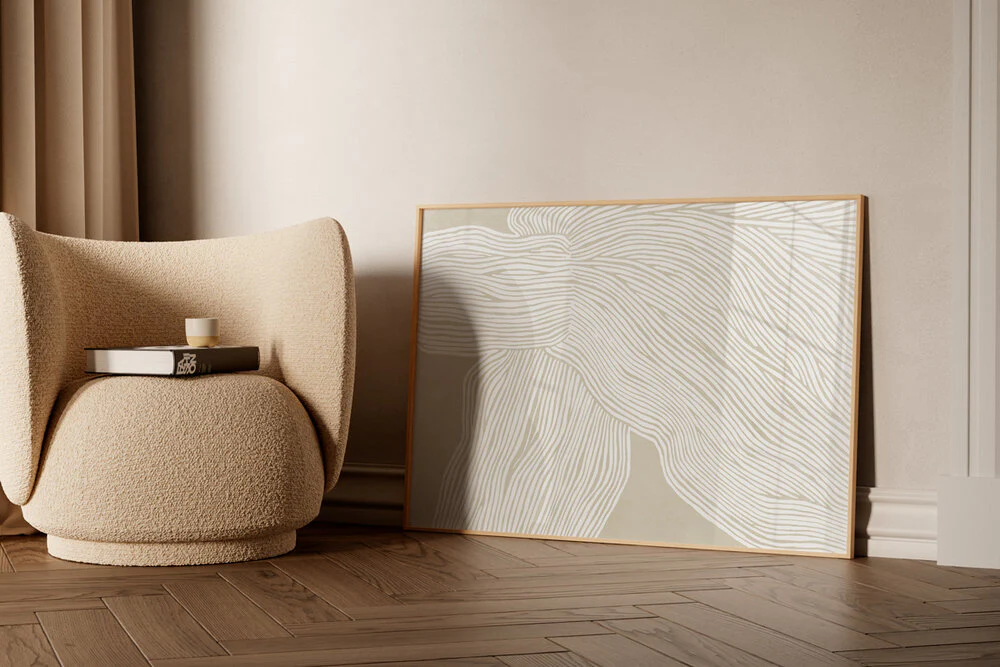 Poster & Frame  The Line no. 09 plakat, creme - 50x70 cm