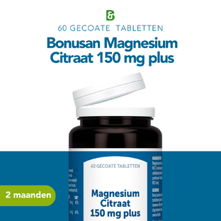 Bonusan Magnesiumcitraat 150mg Plus Tabletten 60TB