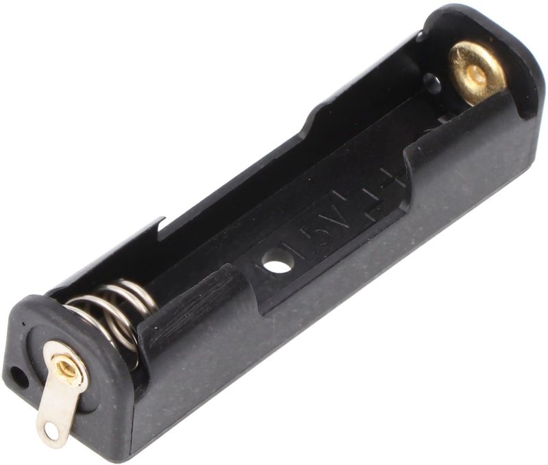 Batterijhouder - Zwart - Plastic - Voor 1 AAA-batterij