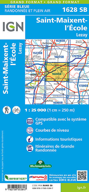 IGN - 1628 SB SAINT MAIXENT L'ECOLE LEZAY 1 25 000