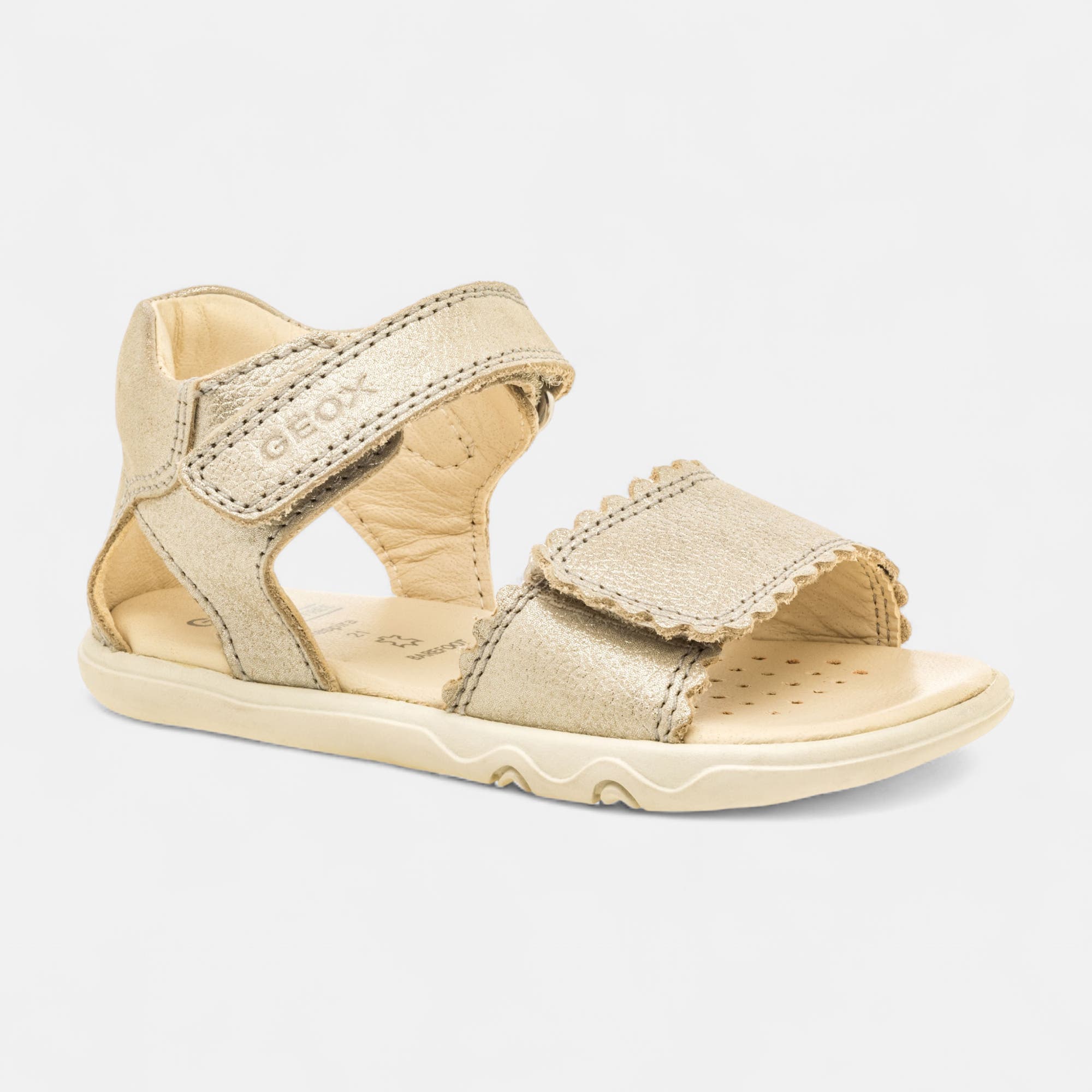 Nu-pieds Fille en cuir beige
