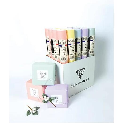 Papier affiche 90g, 5x0,35m en carton prés. de 20 rlx ass. Pastel - Assortiment pastel
