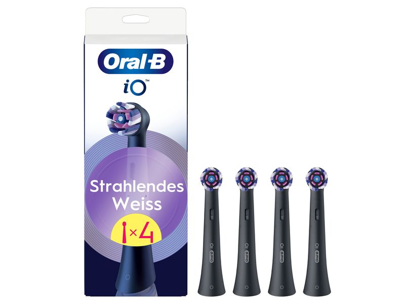 Oral-B Zahnbürstenkopf iO Radiant White Black 4 Stück Ersatzbürsten