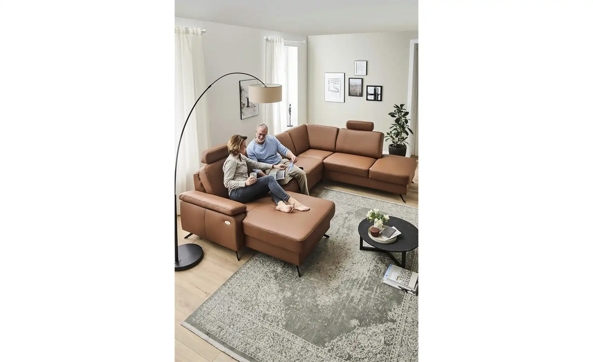 meinSofa Wohnlandschaft mit Sitz- und Rückenbezug aus Leder Kathi