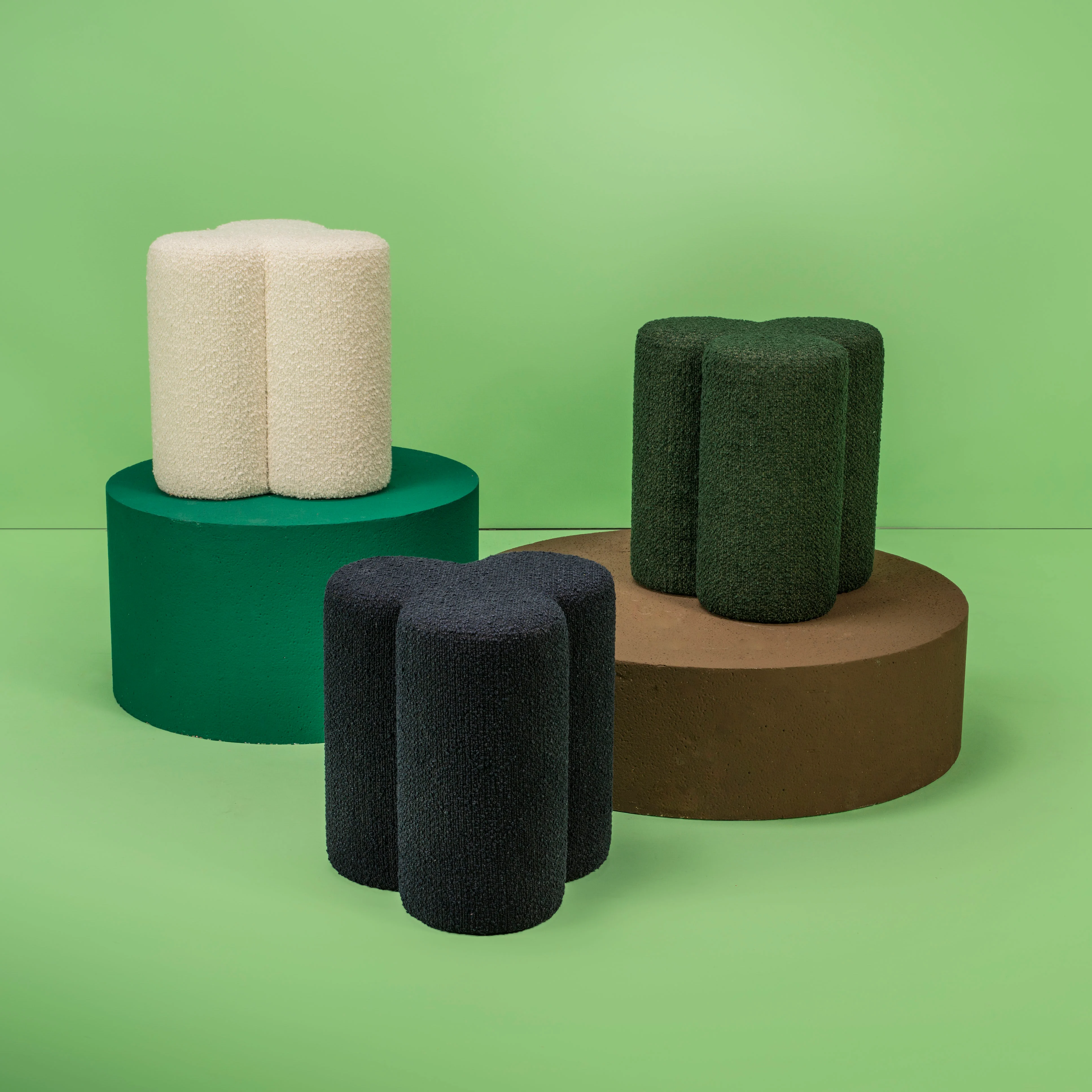 CLOVER - Pouf tissu | Vert