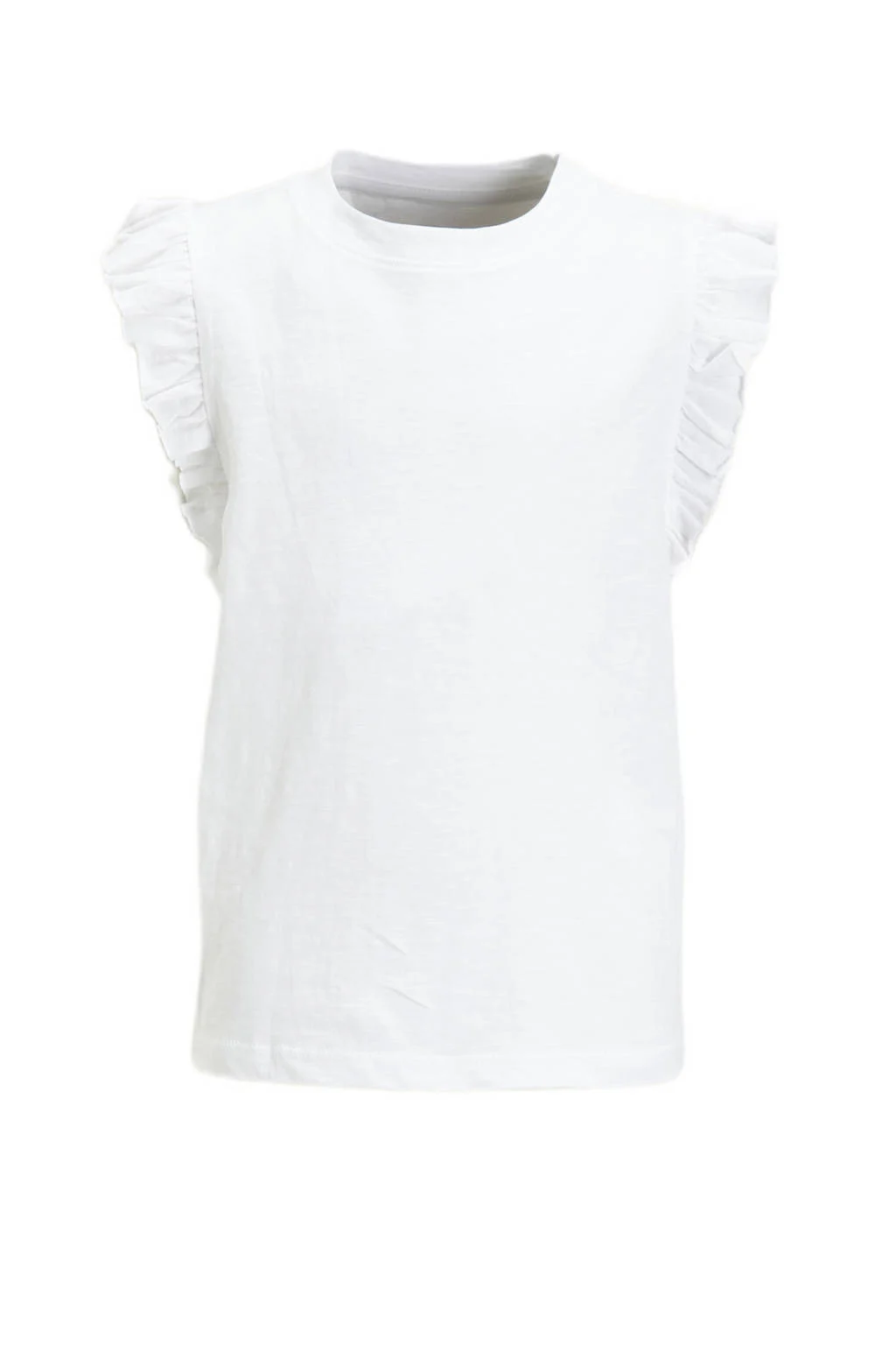 anytime T-shirt met ruffle wit