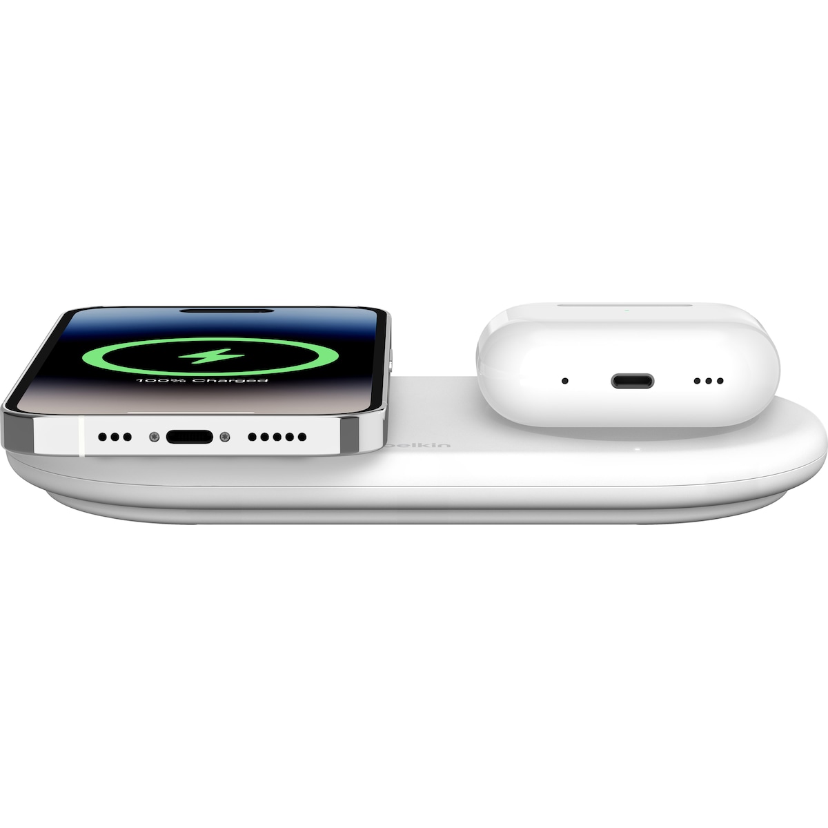 Belkin BoostCharge Pro 2i1 Magnetic Qi2 trådløs lader (hvit)