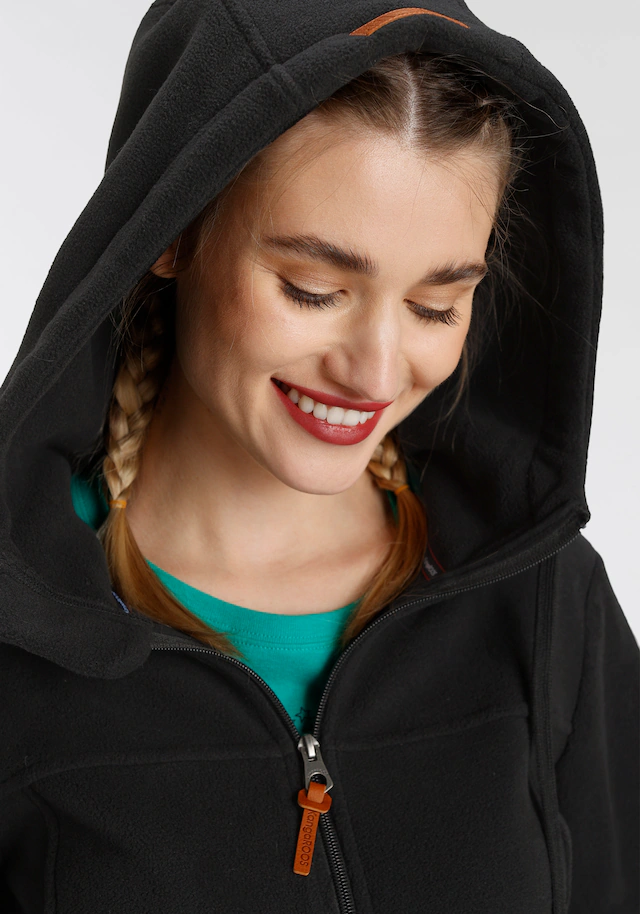 KangaROOS Fleecejacke mit Kapuze figurbetonter Schnitt,  mit Kapuze,  mit 2-Wege-Reissverschluss