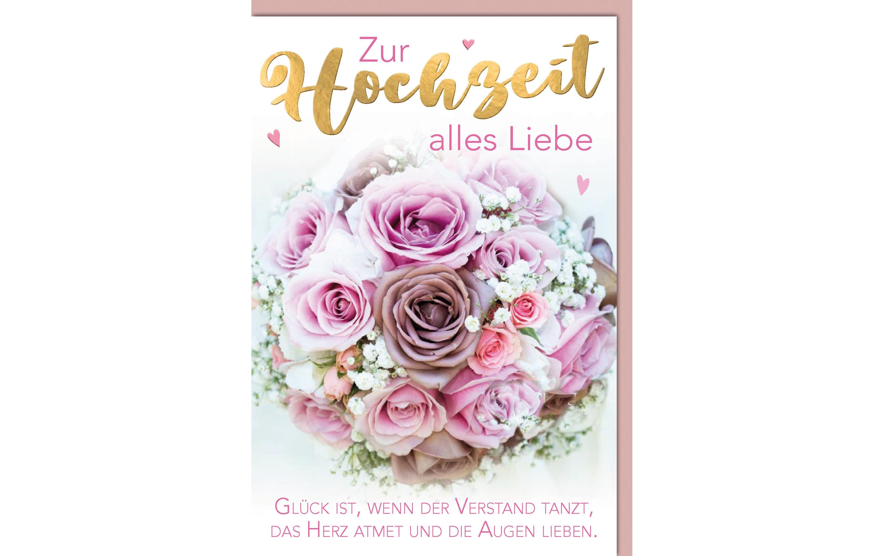 Hochzeitskarte Rosen 11.5 x 17 cmGratulationskarte zur Hochzeit