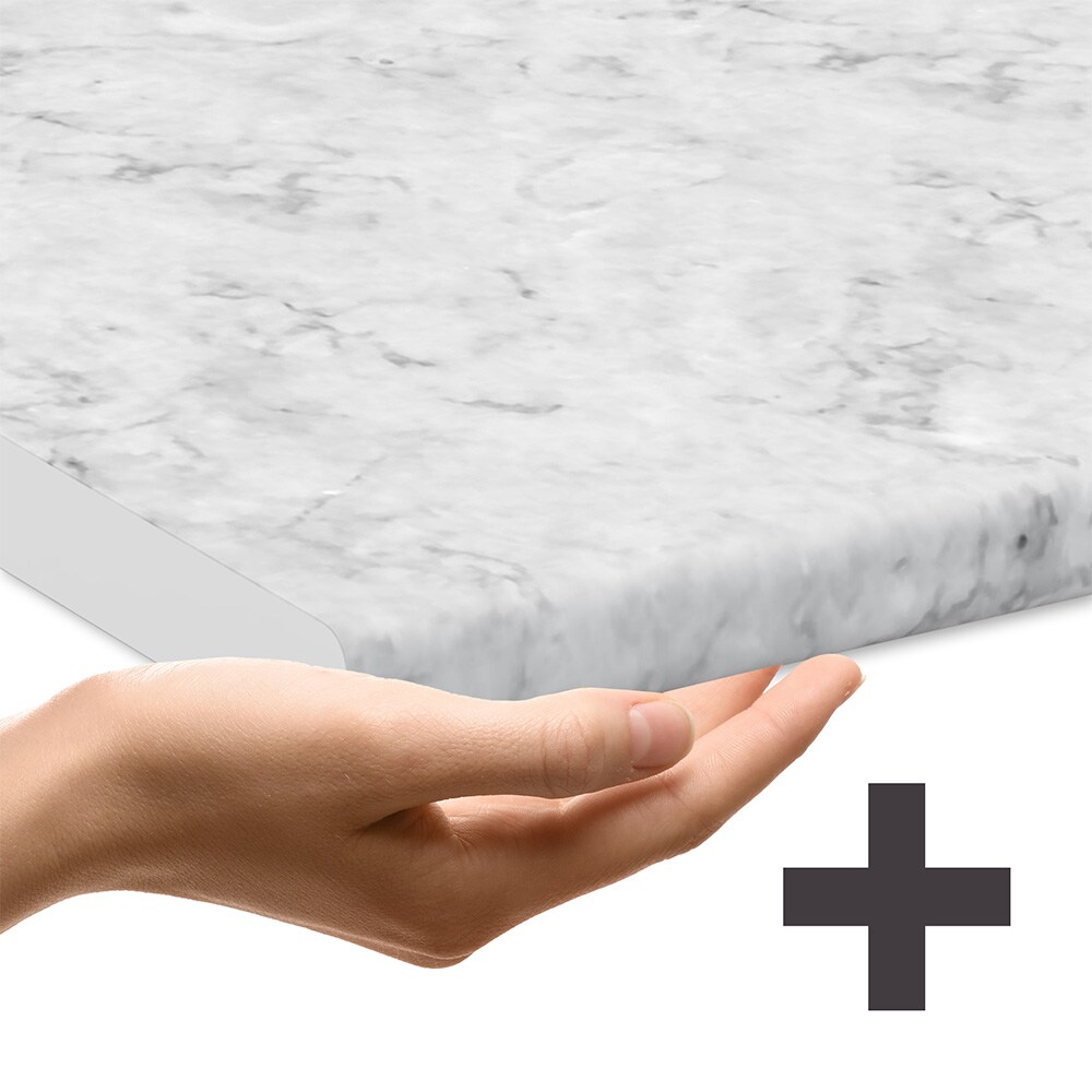 Vicco Geschirrspülerblende R-Line Schwarz Beton Anthrazit 60 cm mit Arbeitsplatte Weiß-Marmor