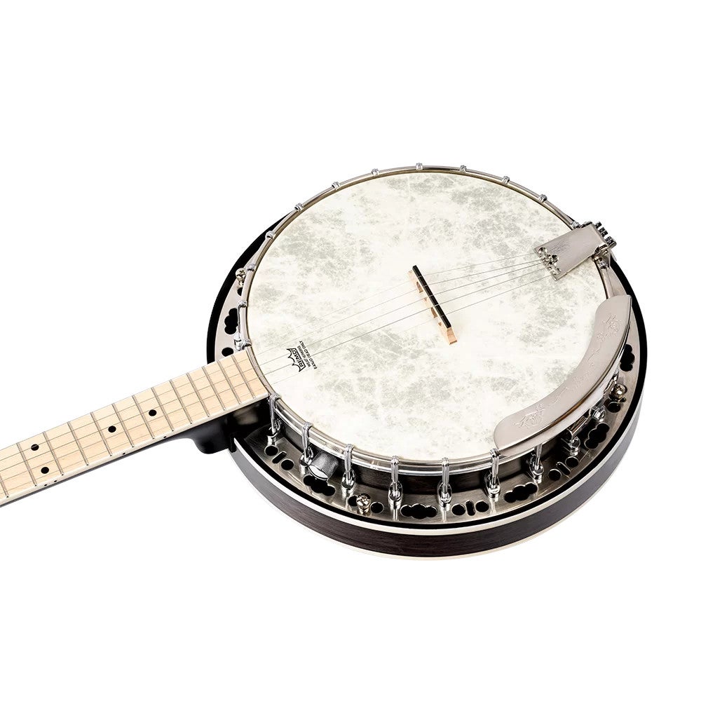 Ortega Falcon Series 5-string Banjo Transparent Charcoal elektrisch-akoestische banjo met gigbag