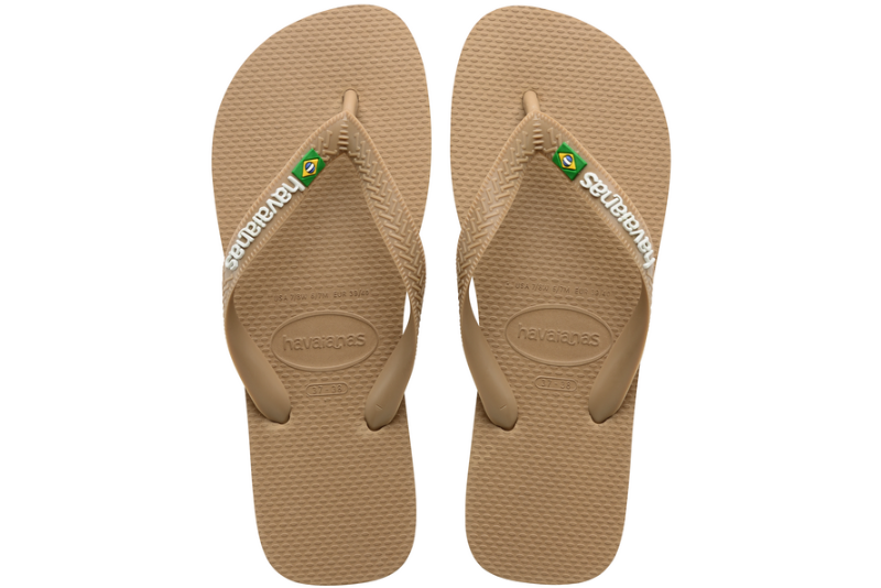 HAVAIANAS BRASIL LOGO KLIPKLAPPER I LYSEBRUNT GUMMI