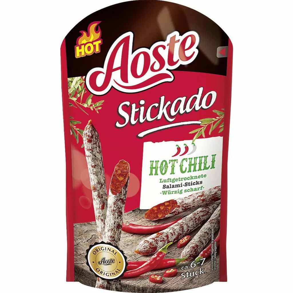 Aoste Stickado luftgetrocknet Mini Salami Hot Chili 70g MHD:22.2.25
