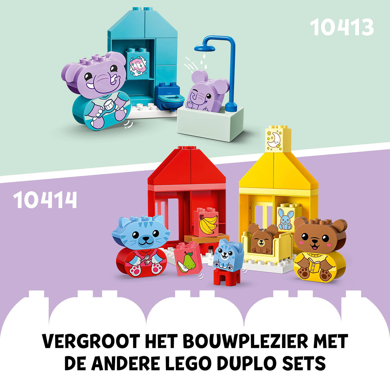 LEGO Mijn eerste Dagelijkse gewoontes – eten en slapen Dieren Speelgoed voor Peuters 10414