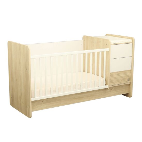 Paloma Lit combiné évolutif   Chêne sépia blanc        70 x 140 cm   de               Sauthon Baby's Sweet Home