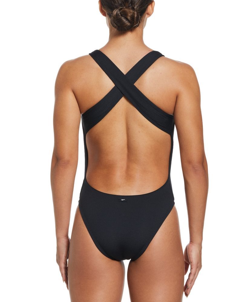 Maillot de bain 1 pièce Nike Crossback Noir pour femme